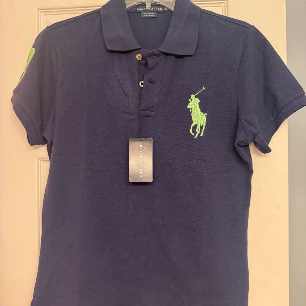 Ralph Lauren Double RL Navy Blue Polo Shirt